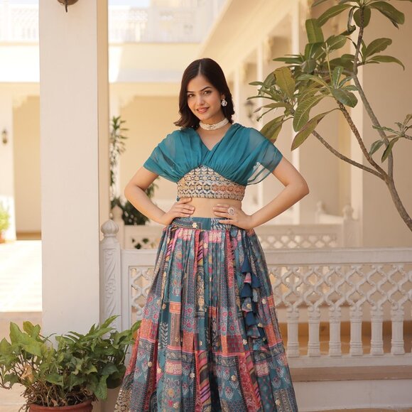 RUSSIAN SILK LEHENGA CHOLI - Picture 10 of 16